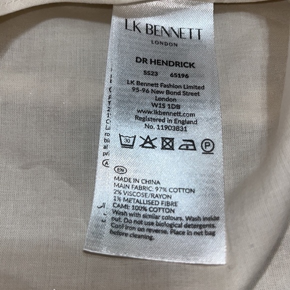 LK Bennett Hendrick Beige and Silver Stripe Cotton Dress 12 - Picture 14 of 14